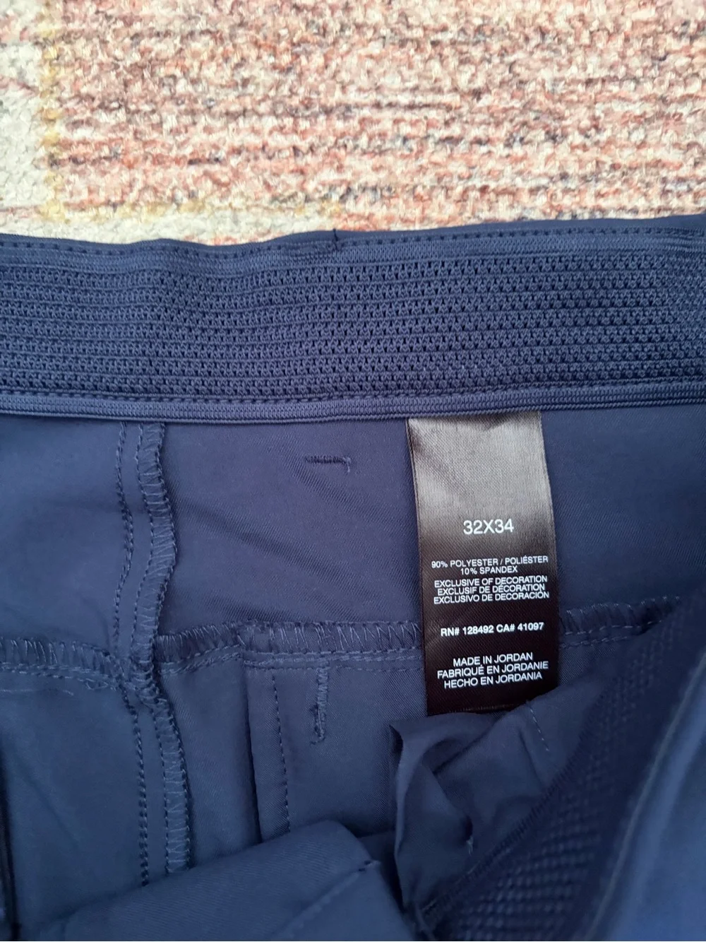 Greg Norman Men's Performance Golf Pants Blue 32x34 Flex Waistband Snap Front
